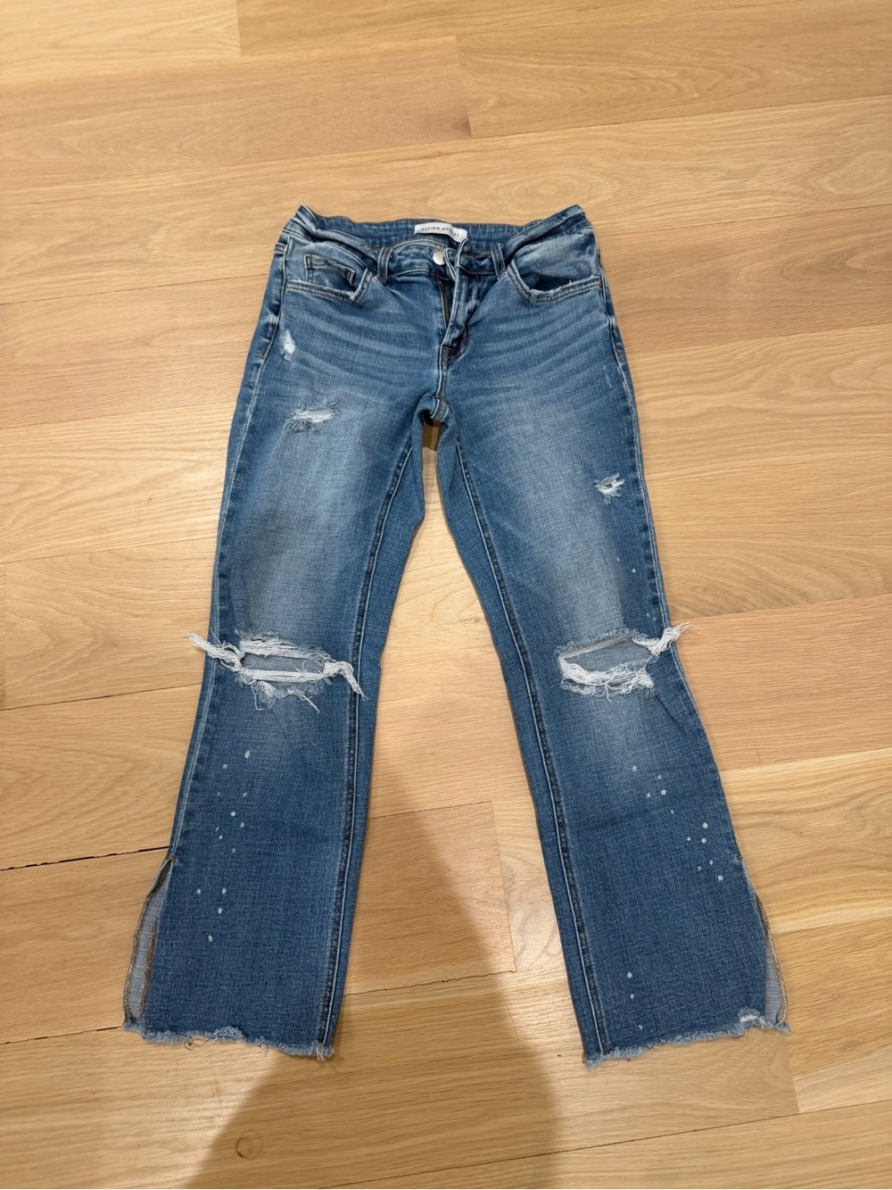 Flying Monkey Distressed Blue Kids Jeans with Knee Rips